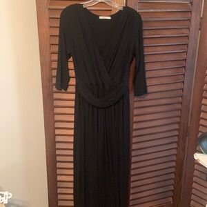 Anthropologie Bailey44 Vneck, waist detail black maxi dress, size Large